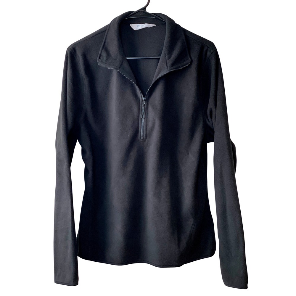 Primark Cares Black Fleece Quarter Zip Pullover Long Sleeve‎ Top Women's Large